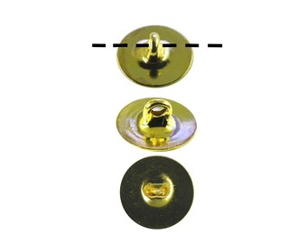 12 - 1 Dozen Gold Plated 10mm Glueable Button Backs Shanks. DIY Make a button out of almost anything