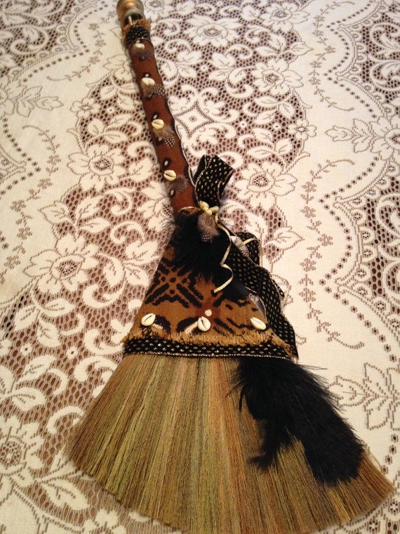 Wedding Broom With Traditional African Mudcloth