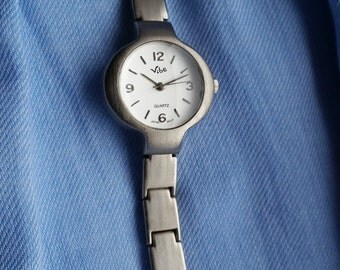 Ladies Brushed Stainless Steel Bracelet Watch, 1990s Quartz Watch