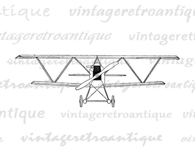 SVA Fighting Scout Vintage Airplane Digital Image Download Printable Graphic Vintage Clip Art Jpg Png Eps HQ No.1712