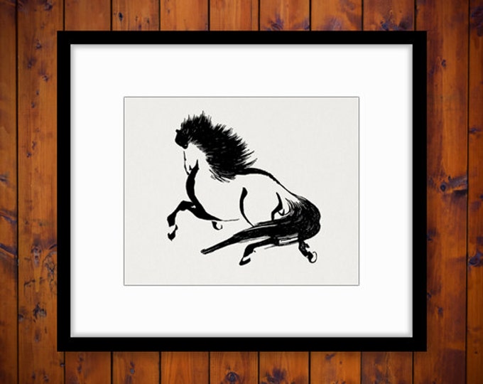 Antique Horse Graphic Digital Download Illustrated Image Printable Vintage Clip Art Jpg Png Eps HQ 300dpi No.1637