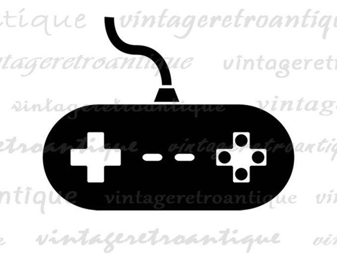 Video Game Printable Image Digital Classic Video Game Controller Download Graphic Vintage Clip Art Jpg Png Eps HQ 300dpi No.3945