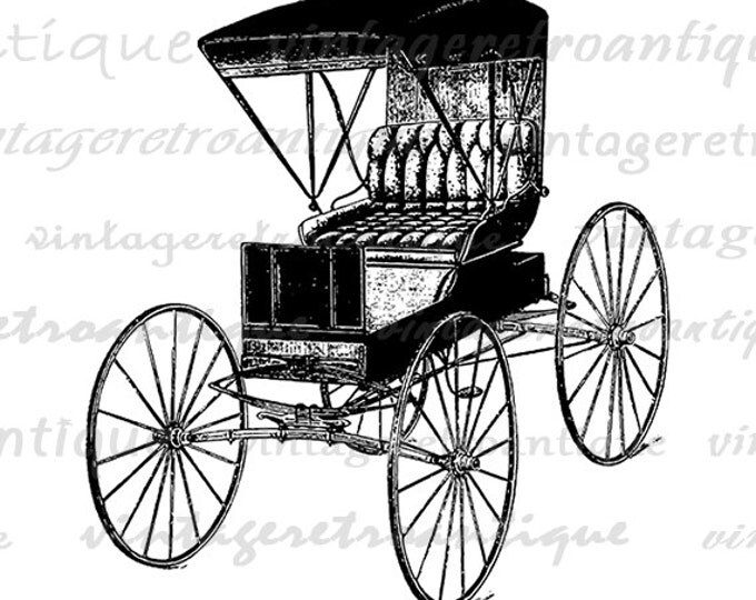 Printable Antique Car Digital Graphic Vintage Automobile Download Wagon Carriage Image Clip Art Jpg Png Eps HQ 300dpi No.1475