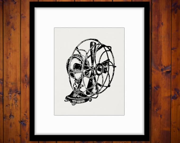 Antique Electric Fan Printable Digital Graphic Vintage Download Image Clip Art Jpg Png Eps 18x18 HQ 300dpi No.1543