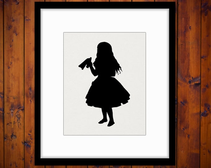 Digital Printable Alice in Wonderland Download Drink Me Bottle Graphic Alice Silhouette Image for Transfers Tea Towels etc HQ 300dpi No.4670