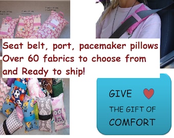 Port Pillow, Porta pillow, Port-a-Cath pillow, seat belt cushion, Chemo Port, Breast Cancer pillow, Green, Portacath Pillows