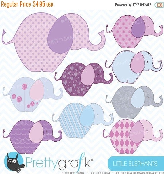 80% OFF SALE elephant clipart commercial use, vector graphics, digital clip art, digital images - CL377 Il_570xn
