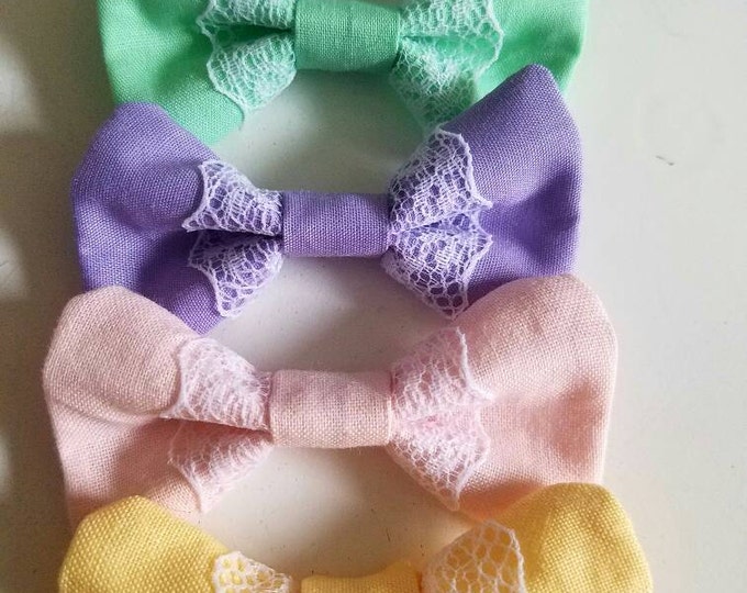 One Color Lace Bow Bobby Pin