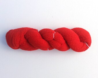 Destash Lace Weight Scottish Cashmere Recycled Yarn, Scarlet Red, 440 Yards