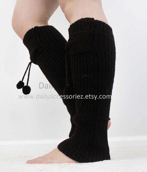 black womens leg warmers knit leg warmers by Dailyaccessoriez