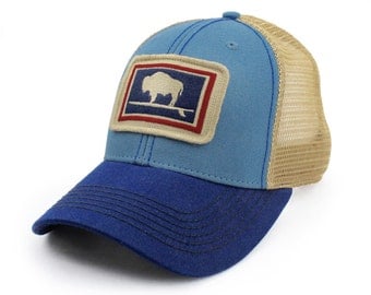 Everyday Trucker Hat, Structured, Surfing Wyoming Buffalo, Big Sky
