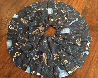 SALE 50% OFF - Doctor Who Ruffled Miniature Christmas Tree Skirt