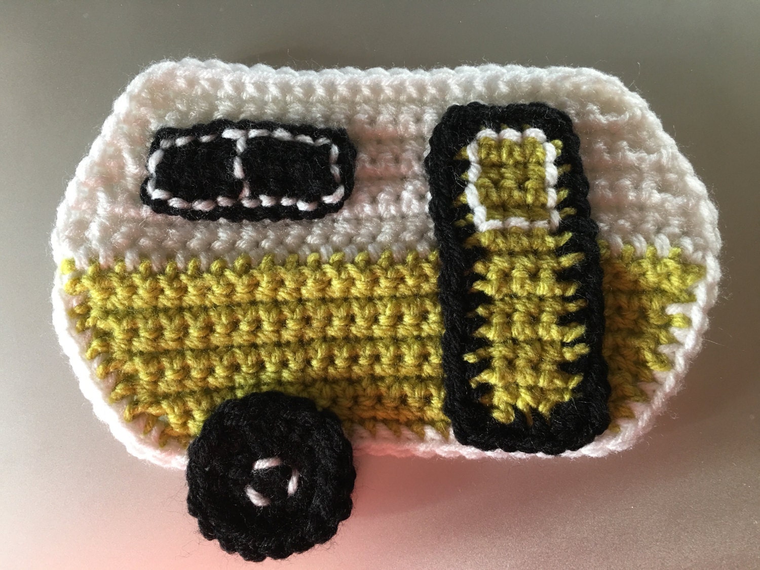PATTERN Crochet Camper Applique Hot Pad Tutorial from babywagz on Etsy