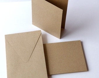10 rectangular folded cards and envelopes set recycling paper strength paper