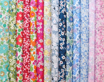 14 LIBERTY of London fabric Tana Lawn 5" x 5" Patchwork Charm pieces, scraps -Mitsi,Betsy,Mitsi Valeria - Classic Prints + Rare colours