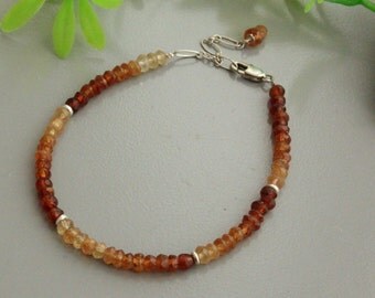 Hessonite garnet bracelet , silver bracelet, sterling bracelet, garnet hessonite, hessonite silver, hessonite bracelet, silver 925