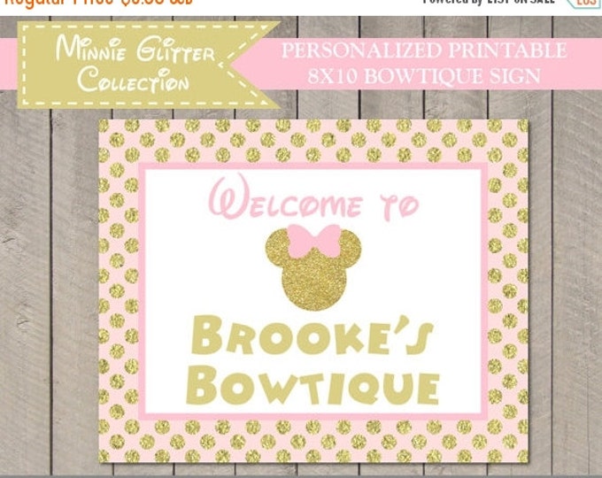 SALE PERSONALIZED Printable Glitter Mouse 8x10 Bowtique Welcome Sign / Personalized with Name / Glitter Mouse Collection / Item #2011