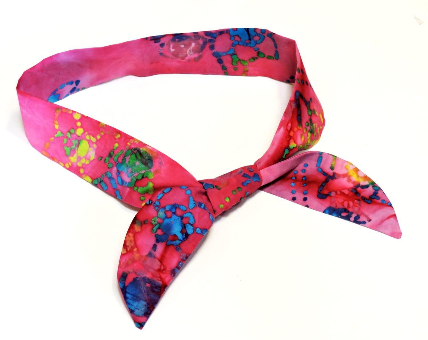 Evaporative Cooling Headband Pink Batik Gel Neck Cooler Wrap