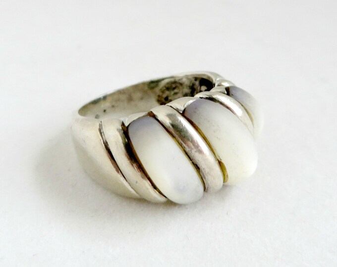 Vintage Sterling Silver Moonstone Ring, Size 5