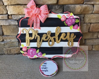 Baby girl Hospital Door Hanger, Baby Door hanger, Baby Gift, baby shower , hospital baby sign