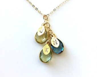 Birthstone Necklace, Mothers Day Birthstone Necklace, mothers day gift, Family Tree Necklace