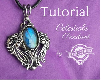 Wire Jewelry Tutorial, Wire Wrap Tutorial, Wire Jewellery Tutorial, Celestiale Pendant Tutorial, No Soldering, Kristine Schroeder