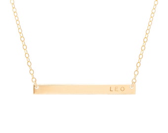 Skinny Bar Necklace / Gold, Silver, or Rose Gold / Personalized Skinny Bar / Name Necklace
