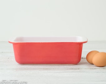 Vintage Pink Pyrex Loaf Pan - Glass Bread Pan - Flamingo Pink Pyrex Loaf Dish