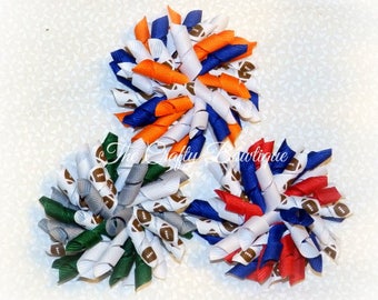 Custom Football Bow ~ Football Hair Bow ~ Sports Team Hair Bow ~ Large Football Bow ~ Small Football Bow ~ Pick Your Team Bow ~ NFL Bow