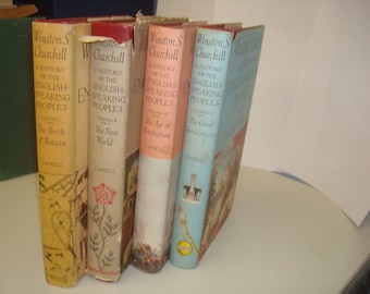 The English Speaking Peoples by Winston S Churchill: Complete 4 volume set, all 1st editions