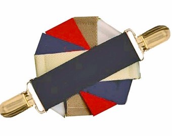 DRESS CINCH CLIP - Set of 6 Colors - Black..Ivory..Navy..Red..Tan..White - Gold or Silver Clips