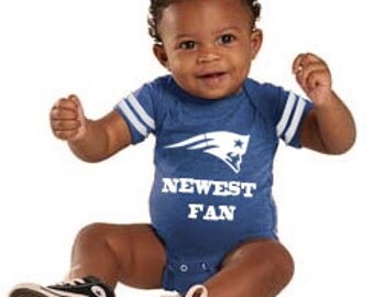 Get ready for the big game! PATRIOTS NEWEST Fan onesie, makes a perfect baby gift! Go PATRIOTS! Custom Patriots Onesie!