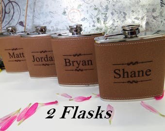 Rustic Wedding Gift | Asking Groomsman Flask | Will you be my groomsman | Cheap Wedding Gifts - Groomsmen Gift Idea - Leather Custom Flask