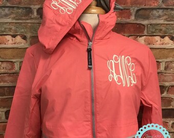 FREE SHIPPING Monogrammed Rain Jacket - Monogrammed Rain Coat - Rain Jacket - Rain Coat - Monogram Rain Jacket - Monogram Rain Coat