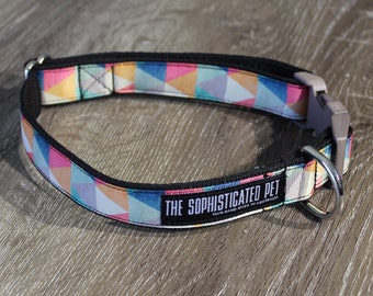 Trigonometry Dog Collar / Pastel Dog Collar / Handmade Dog Collar