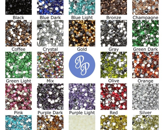 Topaz Rhinestone Gems Flat Back Face Art Nail Art Scrapbook Phone Decoration 2mm 3mm 4mm 5mm 6mm