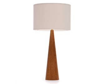 Oak wood table lamp Cone shape 61cm