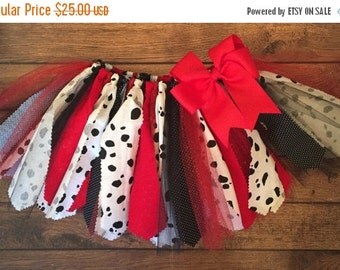 Red, Black, and White Dalmation Tutu