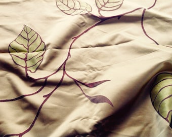 1 1/2 Yards Gold, Brown & Pale Green Silk Satin Finish Jacquard