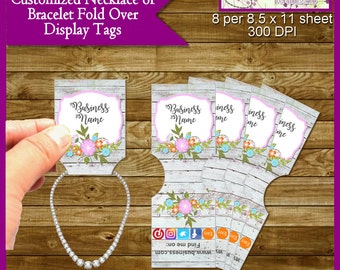 Shabby Chic Custom Jewelry Tags for Necklace or Bracelet - Printable Digital File