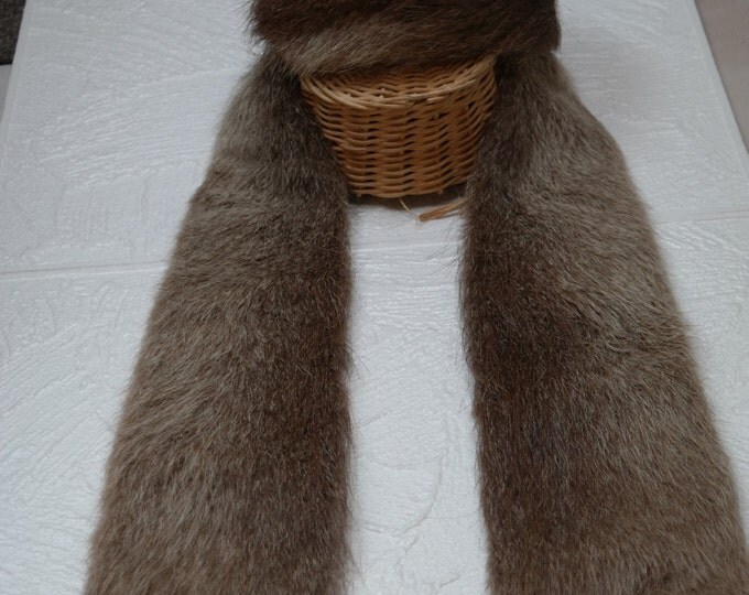 vintage fur hat, marmota fur hat, man fur hat, pillow box hat, real fur hat, possible musquash or squirel hat