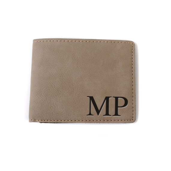 Monogram Leather Wallet Custom Leather Gift Personalized
