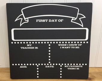 Personalized Handmade First Day of School Sign - First Day of School Chalkboard - Back to School Chalkboard - Back to School Sign