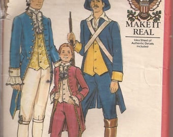 Butterick 4207 Men's Historical Civil War Costumes. Size 40. Vintage 1970's