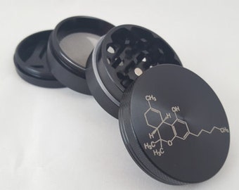THC Molecule Only | 2 Inch (50mm) Metal Herb Grinder
