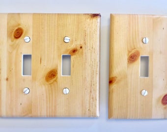 Natural Pine Wood Light Switch Plate Cover image // SAME DAY SHIPPING**