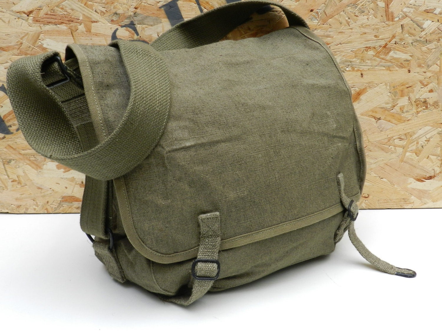 Unissued 1950s French army satchel new messenger bag ruck sack