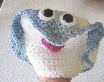 Puppet washcloth for kids, stingray puppet for Bath time