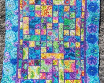 Garden Plot Quilt kit with Kaffe Fassett fabric. Varies sizes