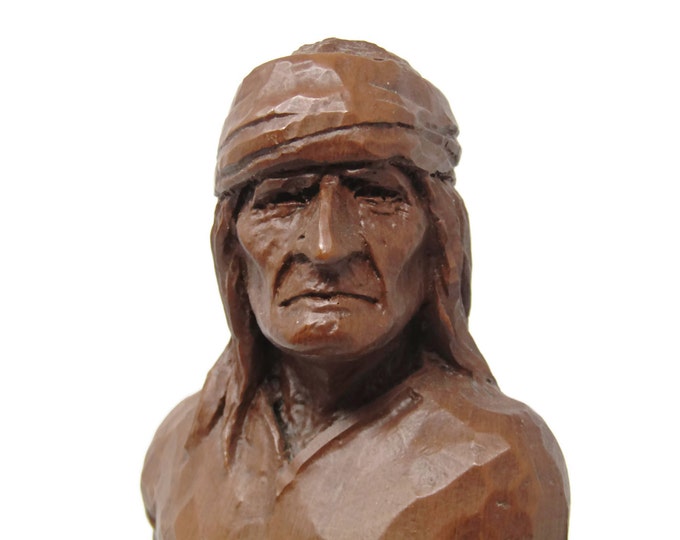Native American Indian Figurine, Large Indian Figurine, Red Mill Mfg, Statue, Made with Pecan Nut Shells, USA gift